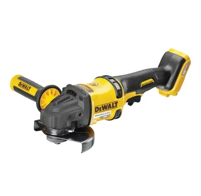 A cordless angle grinder is shown against a white background.