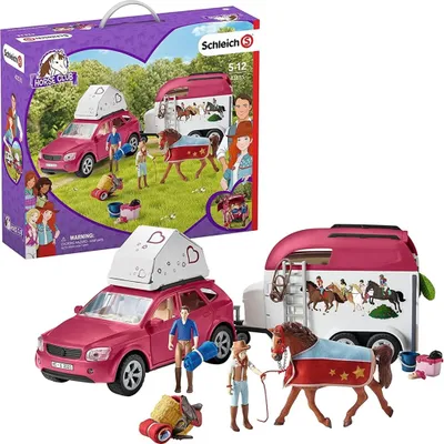 Immagine prodotto di Schleich 42535 Avventura con auto e rimorchio per cavalli