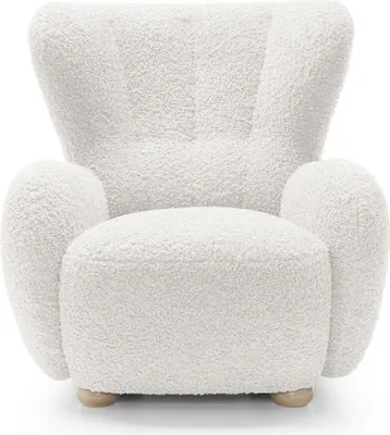 Zdjęcie produktu dla BETTSO Biały fotel TEDDY do salonu z podłokietnikami