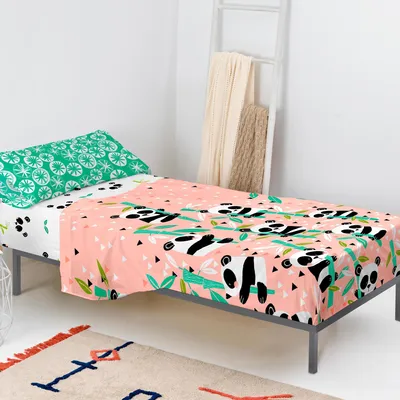 Produktbild von Panda garden Oberlaken set 2 teiliges  160x270 cm (Standardgrösse) 100% Baumwolle Hergestellt in Europa