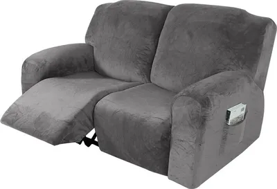 Obrázek produktu pro 6 kusů strečových potahů na pohovku Slipcover Furniture Protector pro 2 polštáře na gauč, Grey