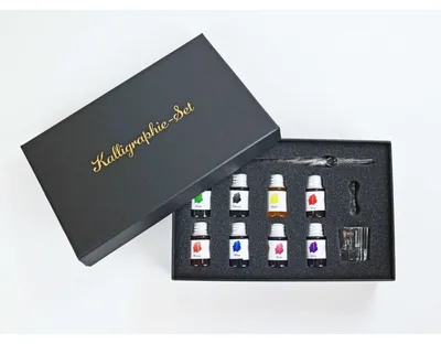 Produktbild von Kalligraphie-Set Glasstift 11-teilig Geschenkebox Schreibkunst Handlettering Tinten-Set Kreativ-Set Schreibkunst Schönschreiben