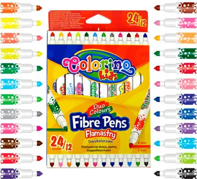 Produktbild von Zweifarbige Filzstifte, 24 Farben, 12 Stück, Colorino Kids