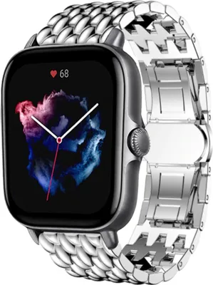 Produktbild von Strap-it Amazfit GTS 3 Stahl-Drachenarmband (Silber)