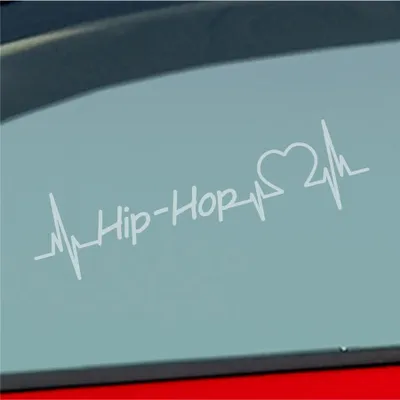 Produktbild von Auto Aufkleber Hip-Hop Herzschlag Tanzen Musik Rhythmus Sport Liebe 19x19 cm Milchglas Sticker Heckscheibenaufkleber