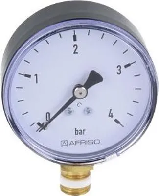 Image de Manomètre de chauffage RF 63 RAD, fi 63 mm, 0-4 bar, roue de 1/4 pouce, classe 2,5 vertical