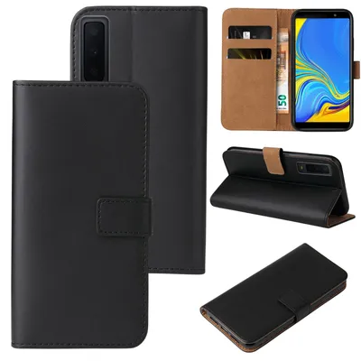 Produktbild von Handyhülle für Samsung Galaxy A7 Klapphülle Bookcase Flip Cover Hülle Handy Tasche Etui Farbe: Schwarz