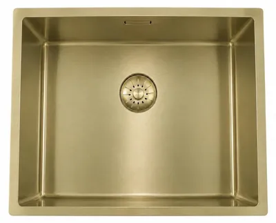 Produktbild von Pure.Sink Comfort PVD-Spülbecken in Gold, 50 x 40 cm, 10 mm Radius, für Unterbau, Flachbau und Aufsatzmontage, PCM5040-60