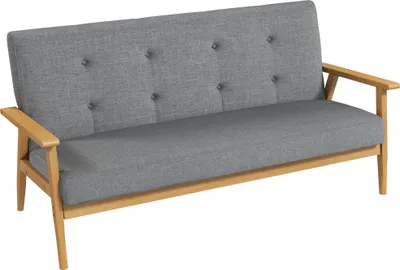 Produktbild von Dreisitzer-Polstersofa, Kautschukholz, 154,5 x 69,5 x 73 cm, Grau