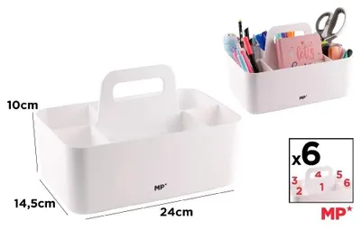 Image de Organiseur de bureau avec poignée blanc