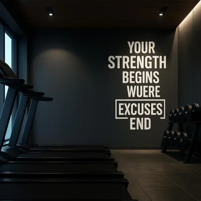 Motivationsspruch für Fitnessraum und Training – Decords Wandtattoo, Produktansicht 1
