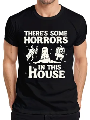 Zdjęcie produktu dla W tym domu są jakieś horrory Halloween Geist Twerking Lustig Herren T-Shirt, Schwarz, M