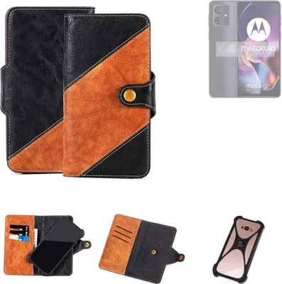 Produktbild von K-S-Trade Handyhülle Schutzhülle Bookstyle Case Wallet-Case kompatibel mit Motorola Moto G54 5G Power Edition Handy Cover Bumper Klapphülle schwarz
