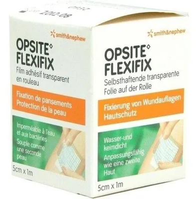 Productafbeelding van OPSITE FLEXIFIX Polyurethanfolie, 5 cm x 1 m, steriel, rol, 1 stuk