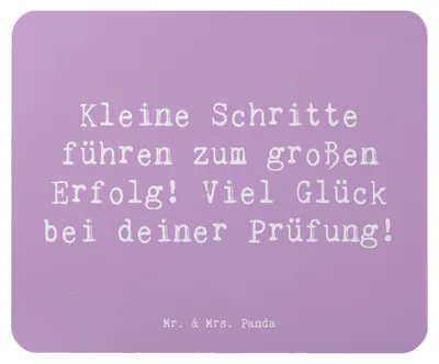 Produktbild von Mr. & Mrs. Panda Mauspad Spruch Prüfungen bestehen - Lavendeltraum - Geschenk, Stressbewältigung, Kraft, Erfolgsgeheimnis, Mousepad, Mouse Pad, Prüfungserfolg, mousematte