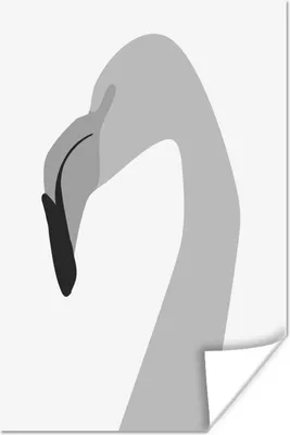 Produktbild von MuchoWow® Poster Flamingo - Abstrakt - Schwarz - Weiß 80x120 cm - Papierdruck