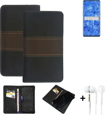 Produktbild von K-S-Trade Handyhülle + Kopfhörer kompatibel mit Oppo Reno6 Pro+ 5G Schutzhülle Walletcase Bookstyle Tasche Schutz Case Hülle Wallet Cover