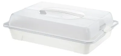 Productafbeelding van Rotho Cool & Fresh Partybutler met koeling, deksel en draaghandvat, kunststof (PP), BPA-vrij, transparant/wit, (43,5 x 29,5 x 11,0 cm)