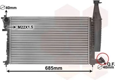 Produktbild von Van Wezel Wasserkühler für Citroen Berlingo Peugeot Partner 1,4 - 1,8 + 4WD