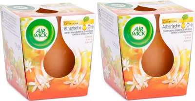 Produktbild von Air Wick Duftkerze Citrus im Glas (2 x 105 g) – Mediterraner Duft mit ätherischen Ölen