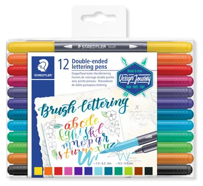 Produktbild von STAEDTLER 3004 Doppelfasermaler Handlettering – 12er Set