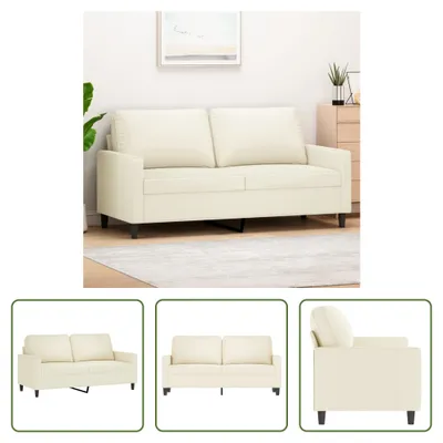 Produktbild von The Living Store 2-Sitzer-Sofa Creme 140 cm Samt