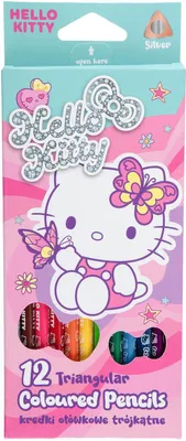 Image de Crayons triangulaires Hello Kitty, 12 couleurs