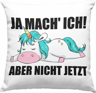 Produktbild von Trendation - Lustige Deko-Kissen mit Füllung 40x40 mit Spruch Einhorn Mitarbeiter Arbeitskollege Geschenk Kollegin (Rosa)