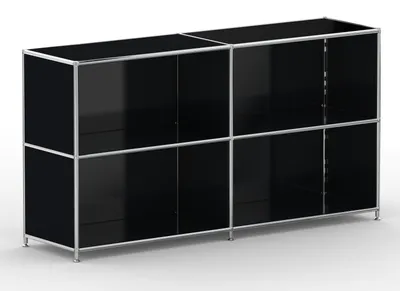 Produktbild von Regal Büro, 4 offene Fächer, Breite 152 cm, Graphitschwarz