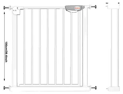 Produktbild von Babygitter, Höhe 100 cm, verstellbare Breiten, beidseitige Öffnung, 1 Meter 85-94 CM