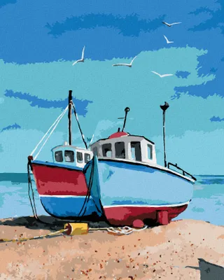 Produktbild von Zuty - Malen nach Zahlen - ZWEI FISCHERBOOTE, 40x50 cm, mit Keilrahmen (bereits gespannt)
