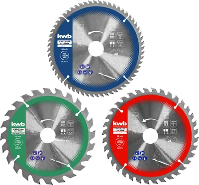 Produktbild von kwb 584795 Kreissägeblatt-Set 165 x 16 mm 1 St
