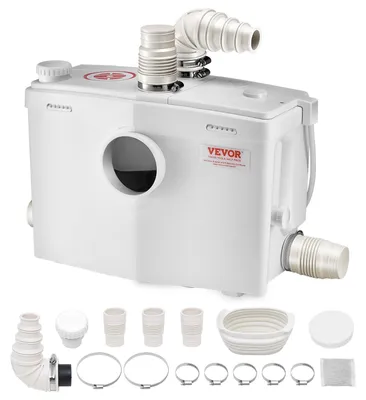 Image de VEVOR Pompe à eaux usées 1200W, débit 180 l/min, hauteur de refoulement 10 mètres, convient pour toilettes, caves, douches, lavabos, buanderies, baignoires