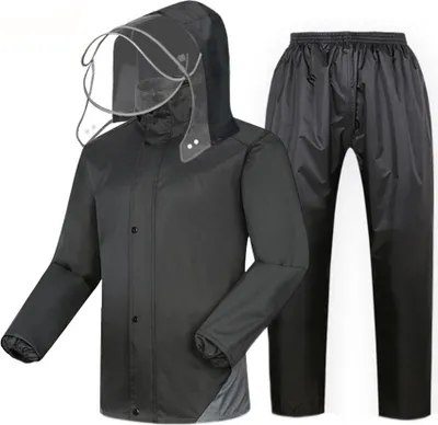 Produktbild von Uni 2 Stück Reflektierend Wasserdicht Regenmantel Regenjacke Packbar Leicht Regenanzug Schwarz 4XL