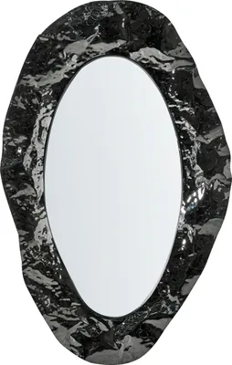Produktbild von BELIANI Wandspiegel Schwarz aus Edelstahl MDF mit Rahmen Asymmetrisch Glamourös Modern Wanddekoration Wohnaccessoires