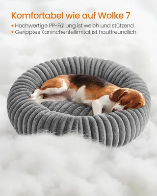Produktbild von Feandrea Hundebett, großes Katzenbett, 80 cm Hundekörbchen, Hundekissen waschbar