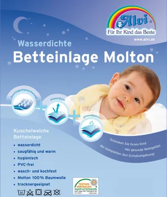 Produktbild von Alvi® Hochwertige Molton/Molton Betteinlage 40 x 50 cm