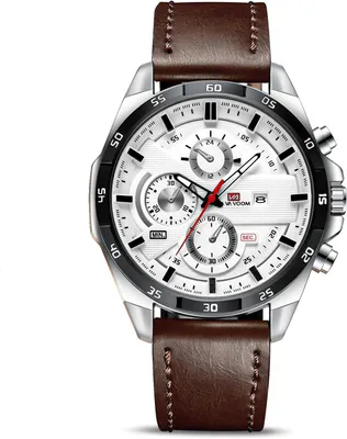 Produktbild von Watch für Herren Uhr Männer Analog Quarz Chronograph mit Leder larmband, Armbanduhren mit Datum, Uhren Mode Casual Business Uhr für Herren