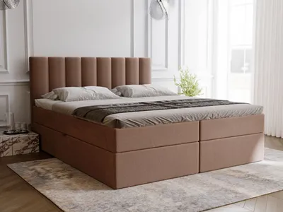 Produktbild von GrainGold Boxspringbett Mocca 200x200 - Bett mit Matratze und Topper - Boxspringbett mit Bettkasten und Matratze - Boxspringbett Braun (Royal 06)