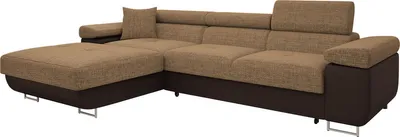 Produktbild von MIRJAN24 Ecksofa Torezio Mini, Stilvoll Eckcouch mit Bettkasten und Schlaffunktion, Einstellbare Kopfstützen, 280x170x70-90 cm (Farbe: Soft 066 + Lux 03, Seite: Links)