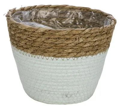 Produktbild von Strohkorb, mint / braun, Ø 15 / Höhe: 12,5 cm