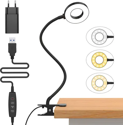 Obrázek produktu pro Stolní lampa s 23 LED diodami a USB nabíječkou, s 3 barvami a 10 úrovněmi jasu, výška 40 cm