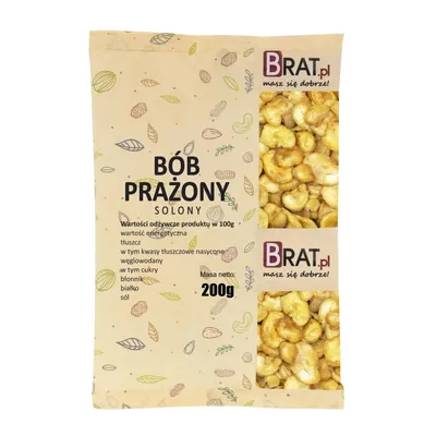 Zdjęcie produktu dla Bób prażony solony 200g Brat.pl