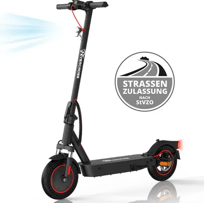Produktbild von Evercross Elektroscooter, E-Scooter mit Straßenzulassung (ABE),10 Zoll, 400W, 10.4Ah, 20km/h, 30-35km Reichweite, APP, Faltbar, Sicheres Bremsensystem