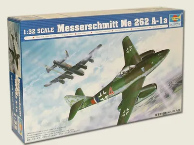 Imagen del producto de Trumpeter, modelo a escala 1:32 del Messerschmitt Me 262 A-1a, referencia 02235
