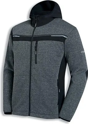 Produktbild von Uvex 8940711, Jacke, Anthrazit, Schwarz, L, 1 Taschen, 1 Taschen, Baumwolle, Fleece, Polyester