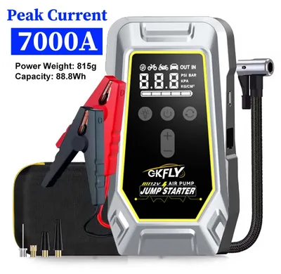 Obrázok produktu pre Prenosný štartér pre autá - 7000A K5ULTRA - 12 V - 18 000–20 000 mAh - kompresor - powerbanka - núdzové svetlo - lítiovo-iónová batéria