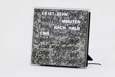 Produktbild von digitale Tischuhr- Wortuhr 20 x 20 cm - AMS Modell: 1236