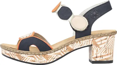 Produktbild von Rieker Damen Sandale Blockabsatz Plateau 63876, Größe:37 EU, Farbe:Mehrfarbig