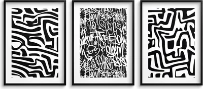 Image de Poster moderne Motifs géométriques abstraits Graffiti pour le mur 3x30x40